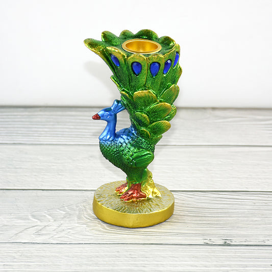 Romantic Restaurant Creative European-Style Peacock Candlestick Resin Craft Indoor Soft Furnishing Home Decor Ornament