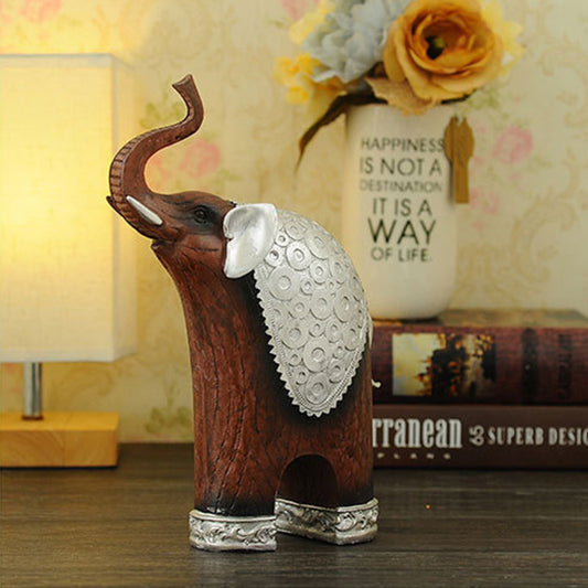 Resin Crafts Thai-Style Imitation Wood Mother-and-Child Elephant Ideal Wedding Gift for Couples Decorative Ornament Direct from Manufacturer