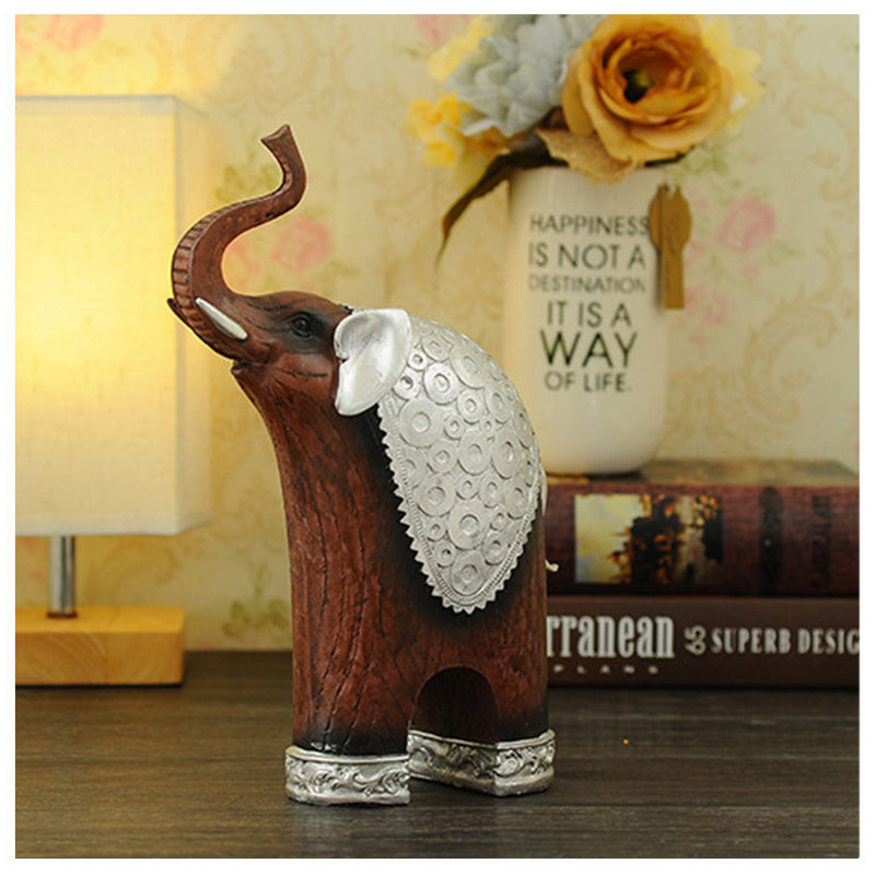 Resin Crafts Thai-Style Imitation Wood Mother-and-Child Elephant Ideal Wedding Gift for Couples Decorative Ornament Direct from Manufacturer