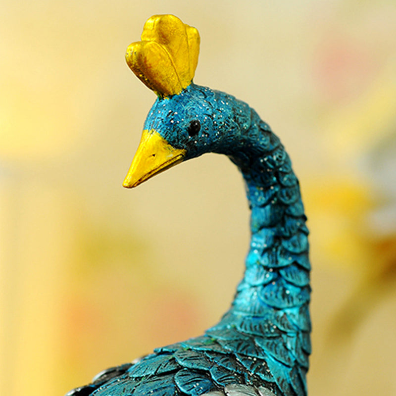 Exquisite Living Room Decorative Resin Crafts Cross-Border Animal Figurines Peacock Gifts