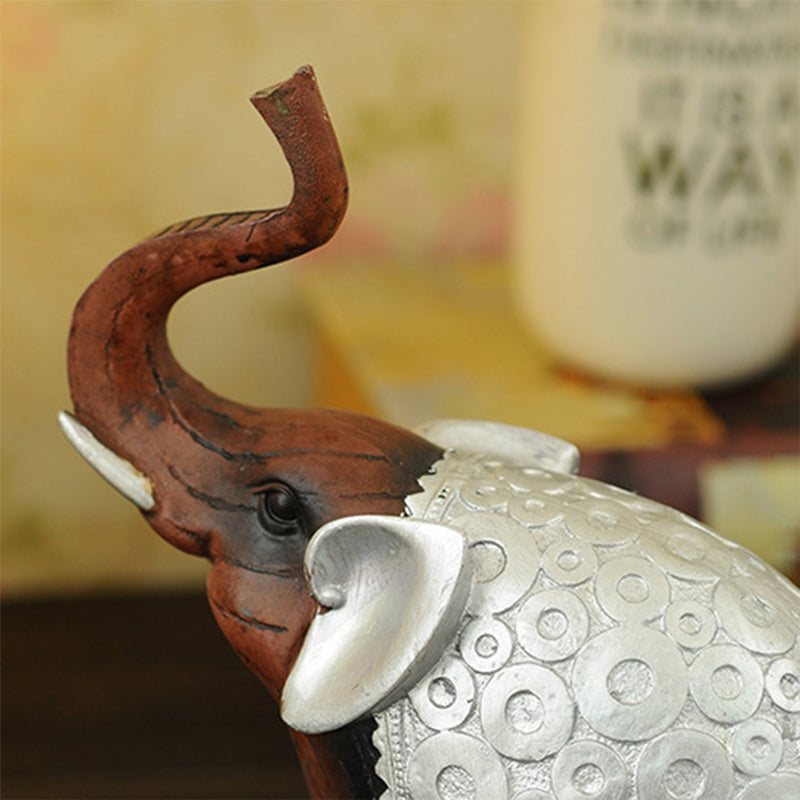 Resin Crafts Thai-Style Imitation Wood Mother-and-Child Elephant Ideal Wedding Gift for Couples Decorative Ornament Direct from Manufacturer