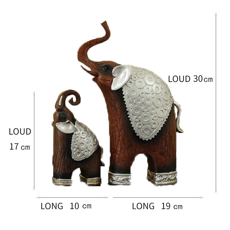 Resin Crafts Thai-Style Imitation Wood Mother-and-Child Elephant Ideal Wedding Gift for Couples Decorative Ornament Direct from Manufacturer