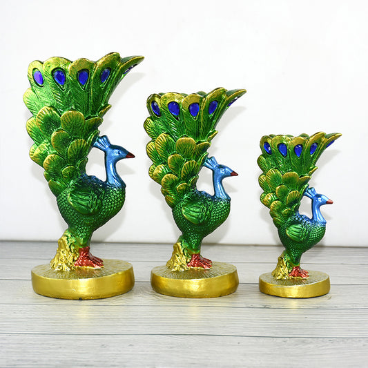 Romantic Restaurant Creative European-Style Peacock Candlestick Resin Craft Indoor Soft Furnishing Home Decor Ornament