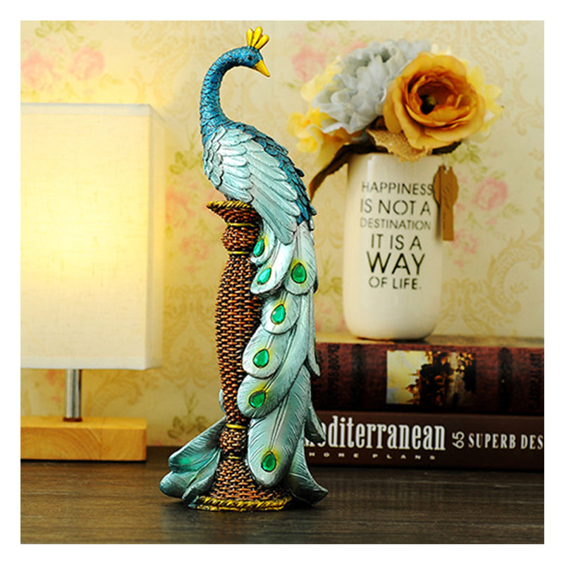 Exquisite Living Room Decorative Resin Crafts Cross-Border Animal Figurines Peacock Gifts