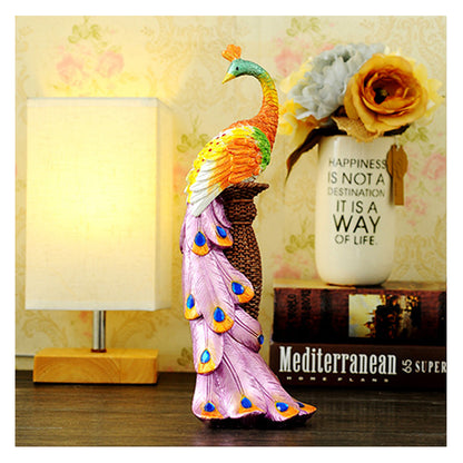 Exquisite Living Room Decorative Resin Crafts Cross-Border Animal Figurines Peacock Gifts