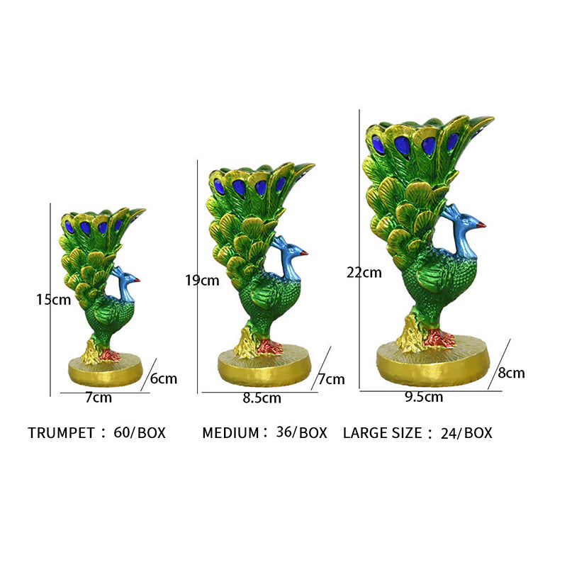 Romantic Restaurant Creative European-Style Peacock Candlestick Resin Craft Indoor Soft Furnishing Home Decor Ornament